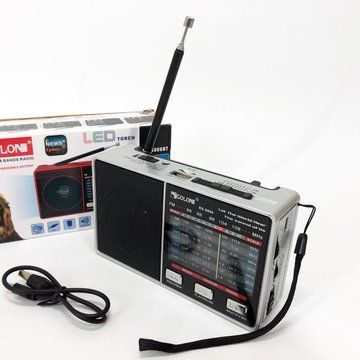 Радио GOLON RX-8866 цифровой портативный радиоприемник с фонариком функцией PowerBank. Цвет: белый ws66942-1 фото