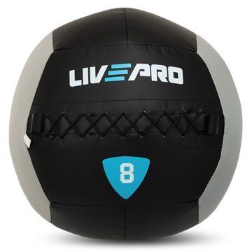 Мяч набивной медицинский для кроссфита WALL BALL LiveUp LP8100-8 8кг черный-серый LP8100-8 фото
