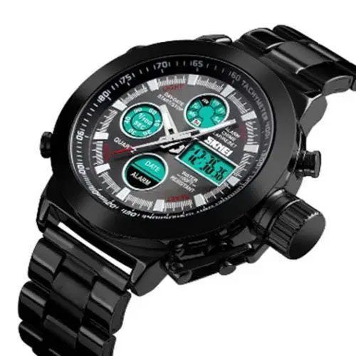 Часы наручные мужские SKMEI 1515BK BLACK, часы наручные электронные тактические. Цвет: черный ws54518 фото