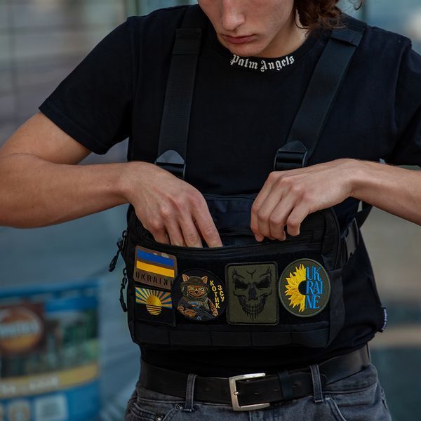 Нагрудна сумка для патчів і шевронів | 5 кишень | MOLLE , чоловіча сумка тактична ws54336 фото