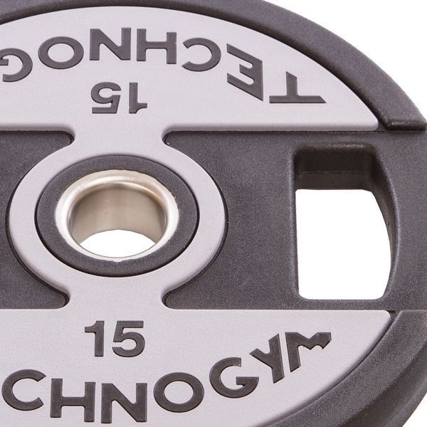 Млинці диски поліуретанові 2 Handle металева втулка TECHNOGYM TG-1837-15 51мм 15кг чорний TG-1837-15 фото