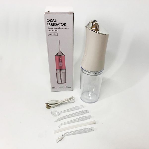 Іригатор для чищення зубів та порожнини рота Oral Irrigator з акумулятором та змінними насадками. Колір: білий ws12495 фото