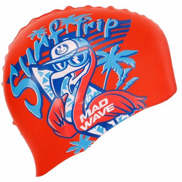 Шапочка для плавания силиконовая юниорская MadWave Junior FLAMINGO M057206 красный M057206 фото