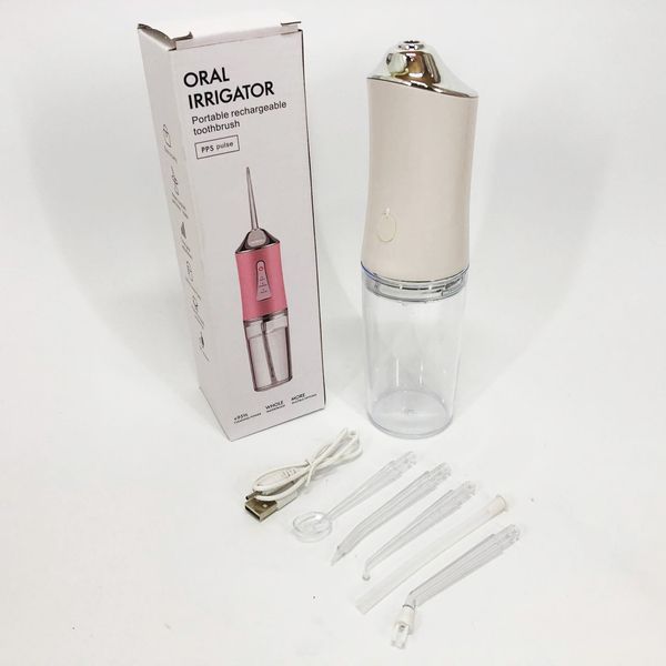 Іригатор для чищення зубів та порожнини рота Oral Irrigator з акумулятором та змінними насадками. Колір: білий ws12495 фото