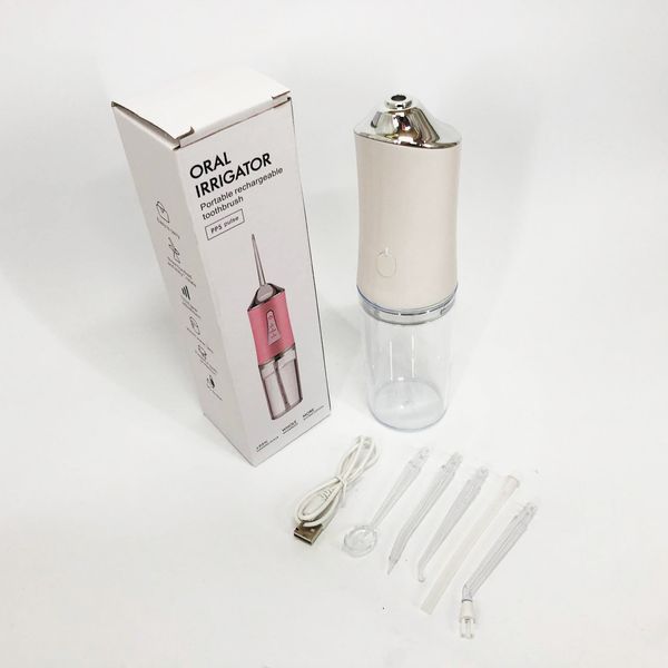 Іригатор для чищення зубів та порожнини рота Oral Irrigator з акумулятором та змінними насадками. Колір: білий ws12495 фото