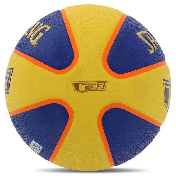 М'яч баскетбольний гумовий SPALDING TF-33 84352Y розмір 6 синій-жовтий 84352Y фото