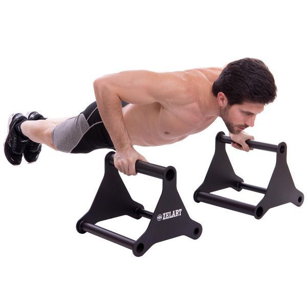 Брусья мобильные паралетсы упоры для отжиманий Zelart PUSH-UP BAR TA-2276 2шт 37х33х33см черный TA-2276 фото