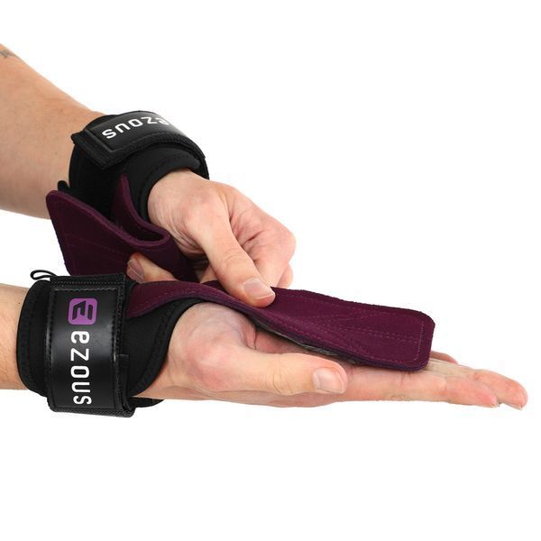Накладки для подтягивания и тяги POWER GRASP PRO EZOUS D-16 2шт черный-фиолетовый D-16 фото