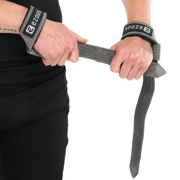 Лямки для тяги LEATHER LIFTING STRAP EZOUS B-07 2шт серый B-07 фото