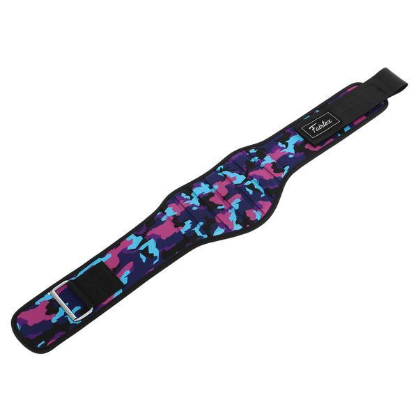 Пояс атлетический текстильный FAIRTEX 165551 спинка-18см размер-S-XL черный-фиолетовый-голубой 165551 фото