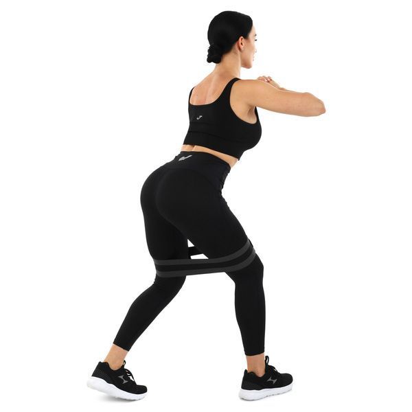 Резинка тканевая для упражнений лента сопротивления регулируемая ADJUSTABLE HIP BAND EZOUS EZOUS K-01 черный-фиолетовый K-01 фото