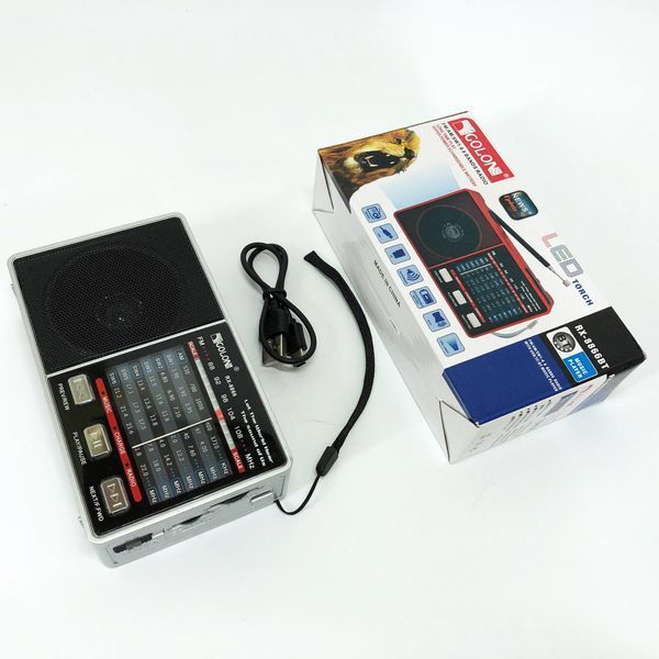 Радио GOLON RX-8866 цифровой портативный радиоприемник с фонариком функцией PowerBank. Цвет: белый ws66942-1 фото