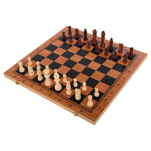 Шахматы шашки нарды 3 в 1 набор настольных игр деревянные ZOOCEN ZC7250 размер 50см x 50см х 2,5см ZC7250 фото