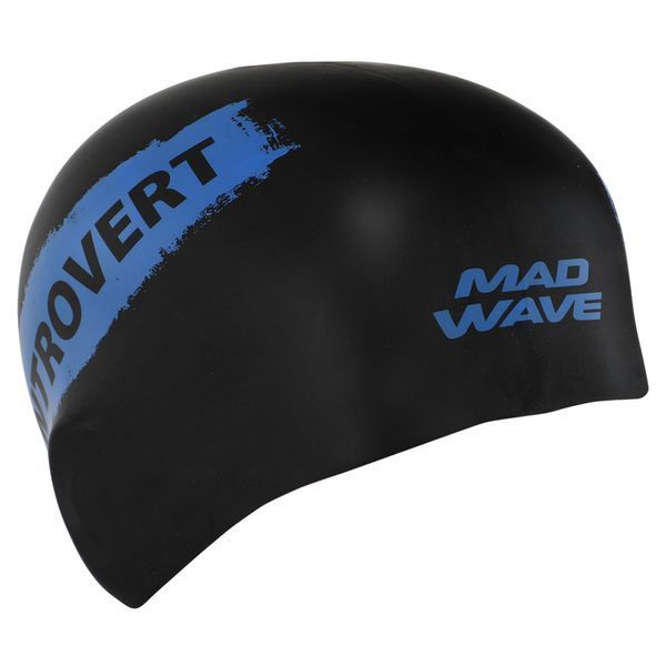 Шапочка для плавания силиконовая для взрослых MadWave INTROVERT reversible M055336 черный-белый M055336 фото