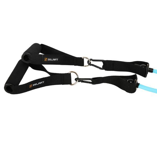 Эспандер многофункциональный для фитнеса 5 жгутов Resistance Band Zelart FI-5449 в чехле разноцветный FI-5449 фото