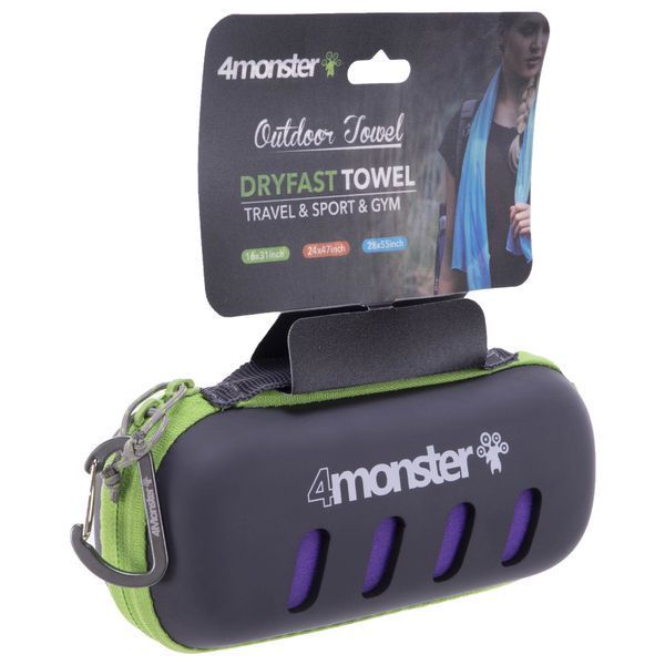 Рушник спортивний з мікрофібри в чохлі EVA CASE SPORTS TOWEL FRYFAST 4Monster T-EDT-120 60х120см кольори в асортименті T-EDT-120 фото