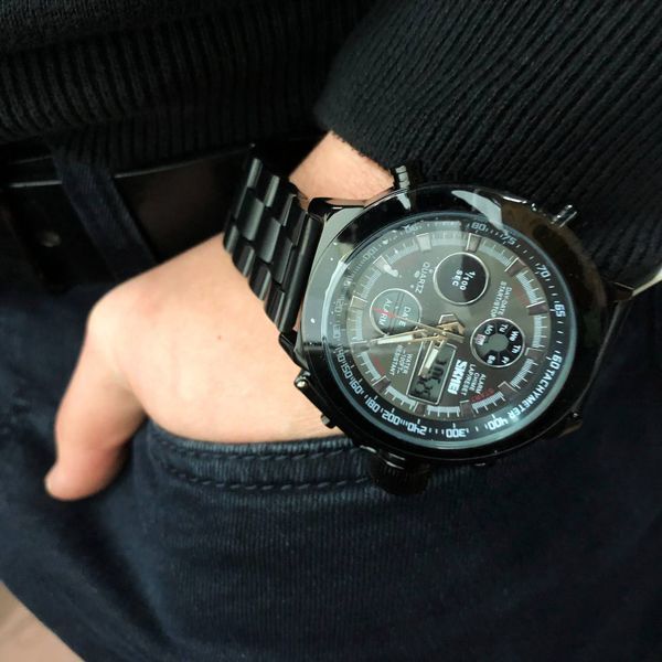 Часы наручные мужские SKMEI 1515BK BLACK, часы наручные электронные тактические. Цвет: черный ws54518 фото