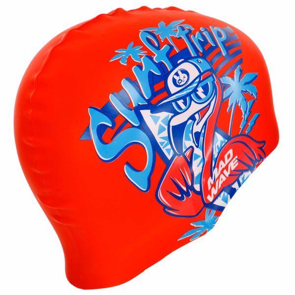 Шапочка для плавания силиконовая юниорская MadWave Junior FLAMINGO M057206 красный M057206 фото
