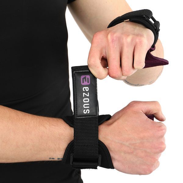 Накладки для подтягивания и тяги POWER GRASP PRO EZOUS D-16 2шт черный-фиолетовый D-16 фото
