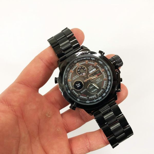 Часы наручные мужские SKMEI 1515BK BLACK, часы наручные электронные тактические. Цвет: черный ws54518 фото