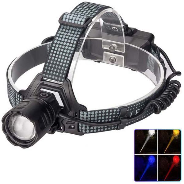 Ліхтар налобний 8505 WHITE LASER LED PM10-4TG (White+Yellow+Blue+Red) 2x18650 ws83614 фото