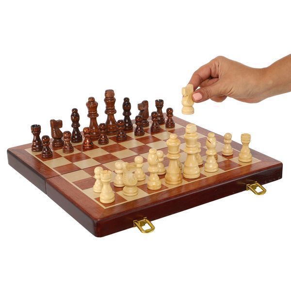 Шахматы настольная игра деревянные Xinliye W5206 размер 32x32х2,5 см W5206 фото