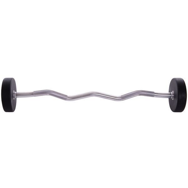 Штанга нерозбірна з фіксованою вагою вигнута поліуретанова Zelart Urethane Barbell TA-2690-25 довжина-106см 25кг чорний-салатовий TA-2690-25 фото