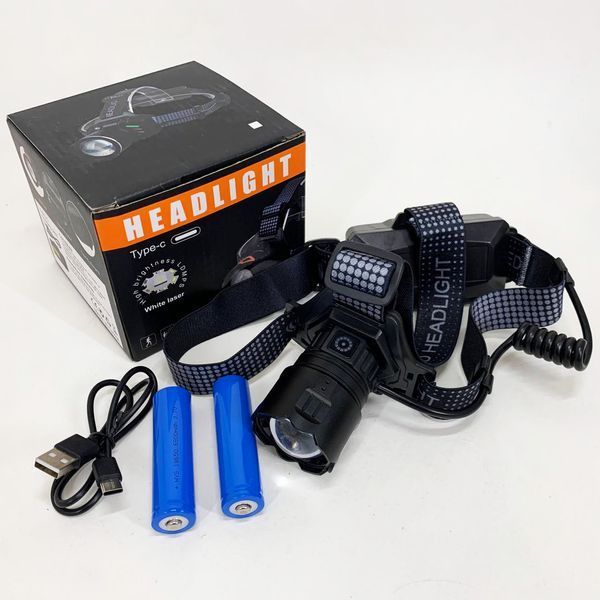 Ліхтар налобний 8505 WHITE LASER LED PM10-4TG (White+Yellow+Blue+Red) 2x18650 ws83614 фото
