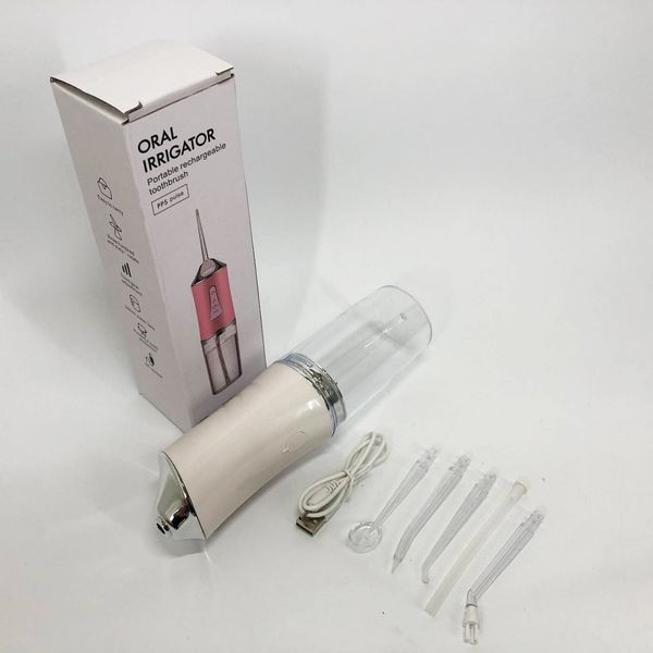 Іригатор для чищення зубів та порожнини рота Oral Irrigator з акумулятором та змінними насадками. Колір: білий ws12495 фото