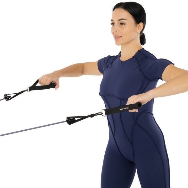 Эспандер многофункциональный для фитнеса 5 жгутов Resistance Band Zelart FI-5449 в чехле разноцветный FI-5449 фото