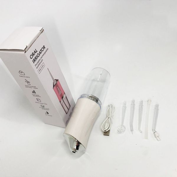 Іригатор для чищення зубів та порожнини рота Oral Irrigator з акумулятором та змінними насадками. Колір: білий ws12495 фото