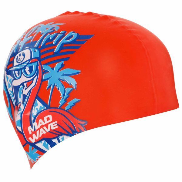 Шапочка для плавания силиконовая юниорская MadWave Junior FLAMINGO M057206 красный M057206 фото