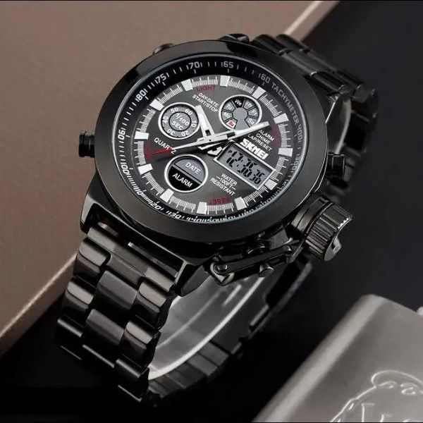 Часы наручные мужские SKMEI 1515BK BLACK, часы наручные электронные тактические. Цвет: черный ws54518 фото