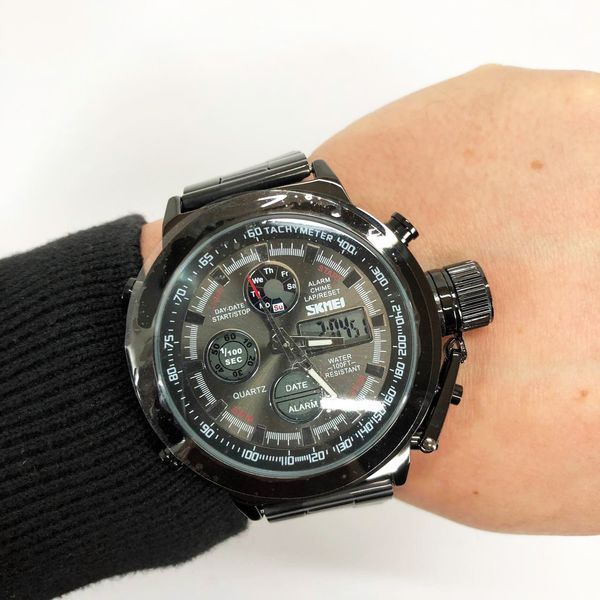 Часы наручные мужские SKMEI 1515BK BLACK, часы наручные электронные тактические. Цвет: черный ws54518 фото
