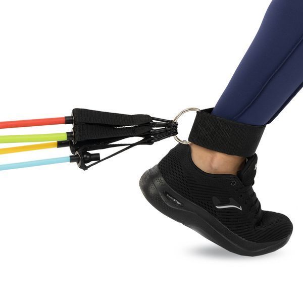 Эспандер многофункциональный для фитнеса 5 жгутов Resistance Band Zelart FI-5449 в чехле разноцветный FI-5449 фото