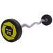 Штанга нерозбірна з фіксованою вагою вигнута поліуретанова Zelart Urethane Barbell TA-2690-25 довжина-106см 25кг чорний-салатовий TA-2690-25 фото 1