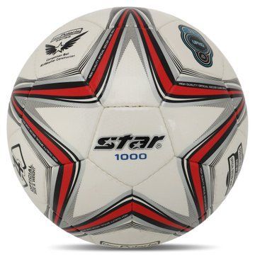 Мяч футбольный STAR NEW POLARIS 1000 SB374 №4 Composite Leather белый-красный SB374 фото