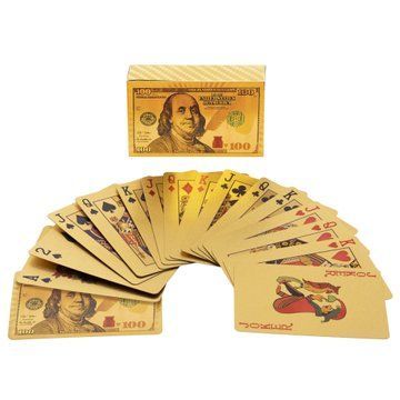 Карты игральные пластиковые золотые SP-Sport GOLD 100 DOLLAR IG-4568 54 карты IG-4568 фото