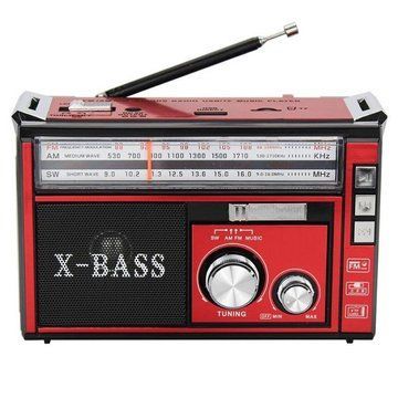 Радиоприёмник портативное радио Golon RX-381 аккумуляторный ретро колонка usb sd mp3 fm. Цвет: красный ws46321 фото