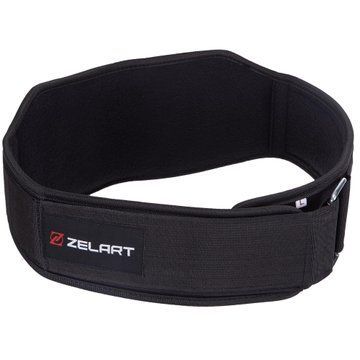 Пояс атлетический текстильный Zelart SB-165428 спинка-14см размер XS-XXL черный SB-165428 фото
