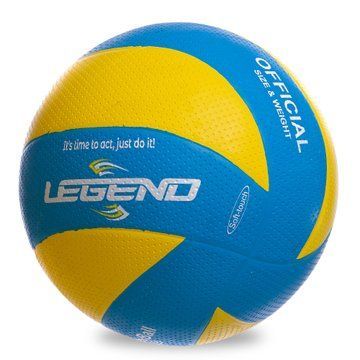Мяч волейбольный резиновый LEGEND VB-1898 №5 голубой-желтый VB-1898 фото