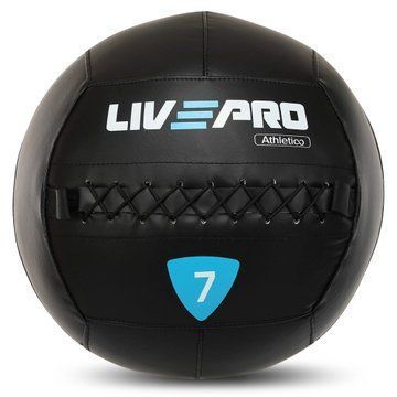 Мяч набивной медицинский для кроссфита WALL BALL LiveUp LP8103-7 7кг черный LP8103-7 фото