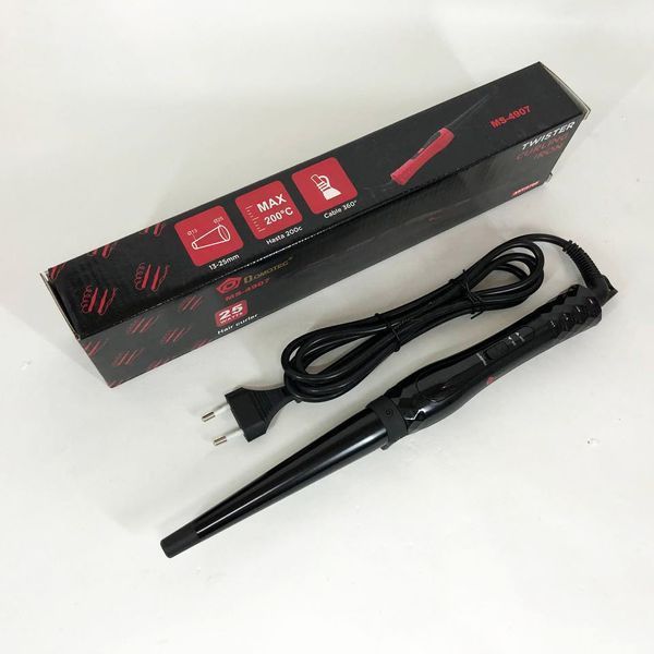 Конусна плойка для волосся DOMOTEC MS-4907, Сучасні щипці для завивки волосся. Колір: чорний ws79524-1 фото