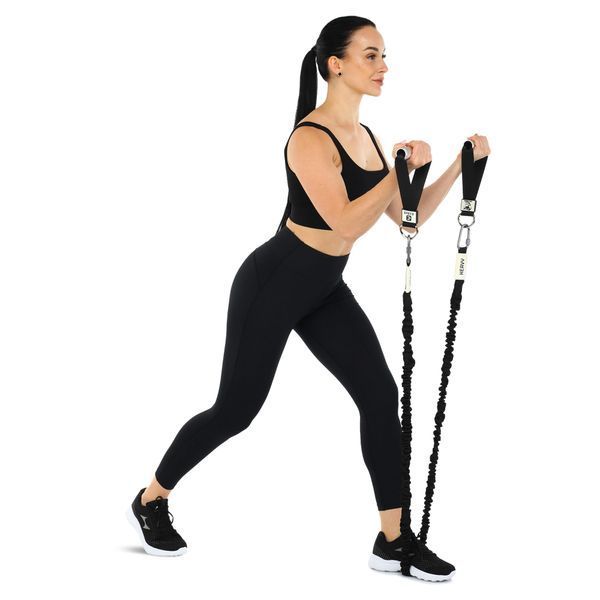 Еспандер трубчастий з карабіном у захисному рукаві RESISTANCE TUBE WITH COVER EZOUS K-05-H навантаження високе чорний K-05-H фото