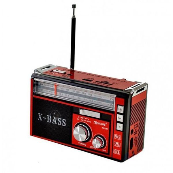 Радиоприёмник портативное радио Golon RX-381 аккумуляторный ретро колонка usb sd mp3 fm. Цвет: красный ws46321 фото