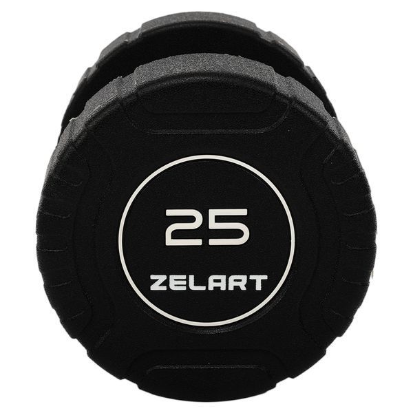 Гантель цільна професійна CPU покриття Zelart TA-3111-25 1шт 25кг чорний TA-3111-25 фото