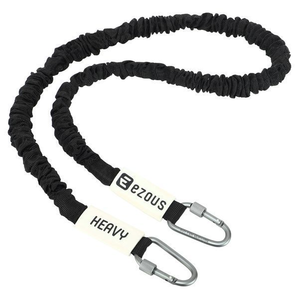 Еспандер трубчастий з карабіном у захисному рукаві RESISTANCE TUBE WITH COVER EZOUS K-05-H навантаження високе чорний K-05-H фото