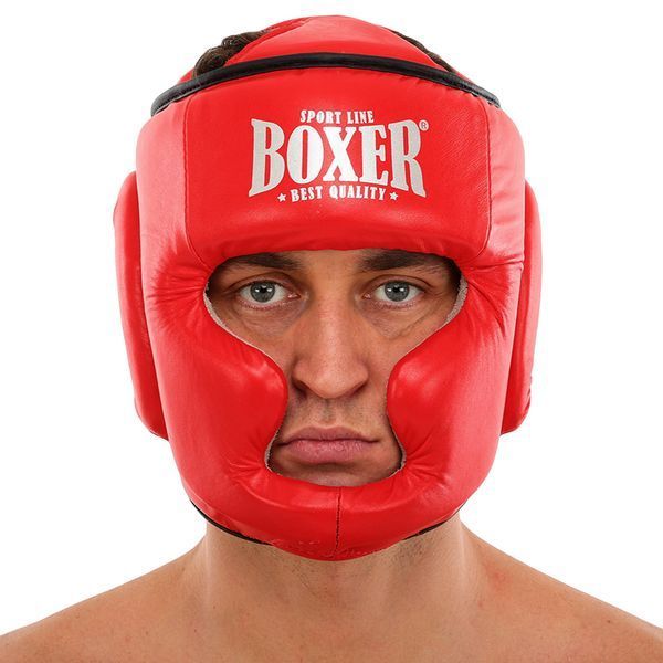 Шолом боксерський з повним захистом шкіряний BOXER NEW 2033-N М-L кольори в асортименті L 2033-N фото
