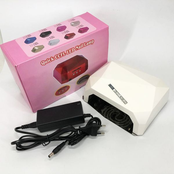 Сушилка для ногтей UV LAMP CCF+LED, Сушилка обычного ногтей, Портативная сушилка для ногтей. Цвет: белый ws17165-1 фото