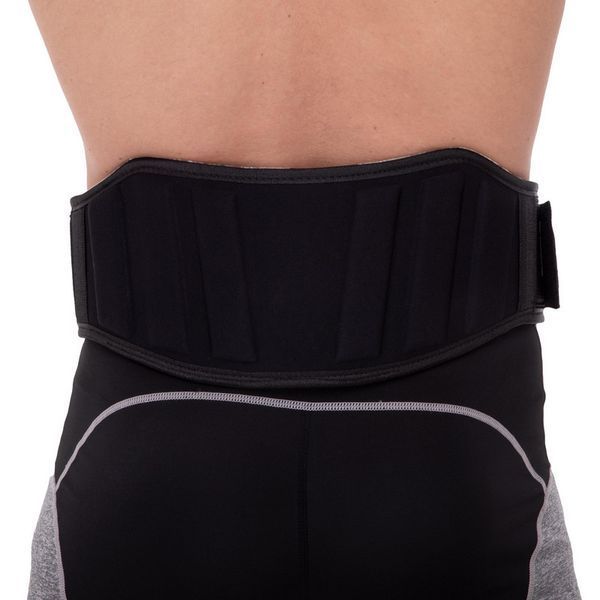 Пояс атлетичний текстильний Zelart SB-165428 спинка-14см розмір XS-XXL чорний SB-165428 фото